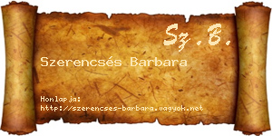 Szerencsés Barbara névjegykártya
